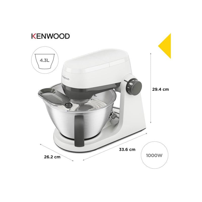 Kenwood Multi Tasker Stand Mixer Stainless Steel Bowl Variable + Pulse Speeds 3-Piece Tool Set Splash Guard White Secondary image
