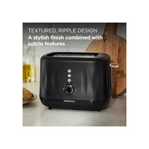 Kenwood Ripple 2 Slice Toaster With 7 Browning Settings Reheat Defrost Cancel Functions Pull Crumb Tray 850W Midnight Black