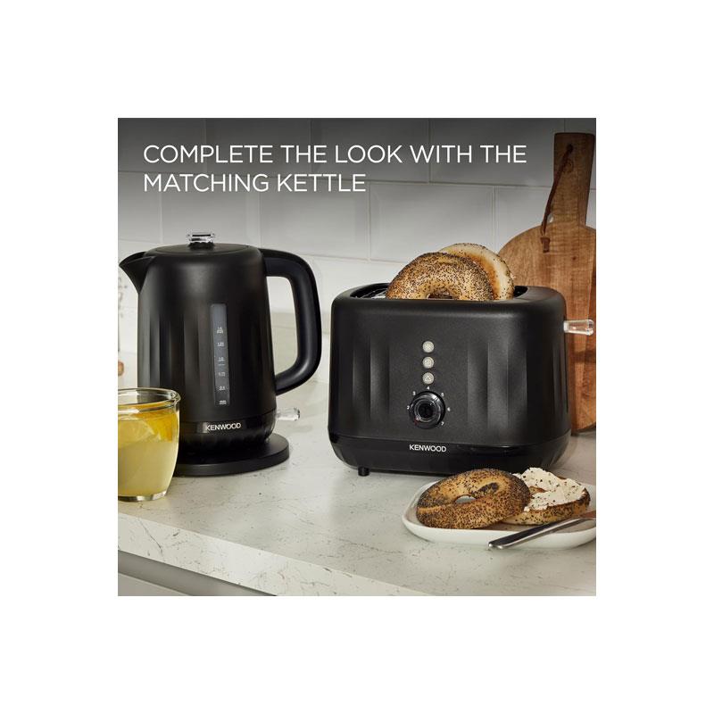 Kenwood Ripple 2 Slice Toaster With 7 Browning Settings Reheat Defrost Cancel Functions Pull Crumb Tray 850W Midnight Black