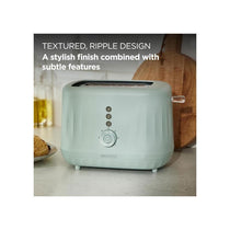 Kenwood Ripple 2 Slice Toaster With 7 Browning Settings Reheat Defrost Cancel Functions Pull Crumb Tray 850W Eggshell Blue