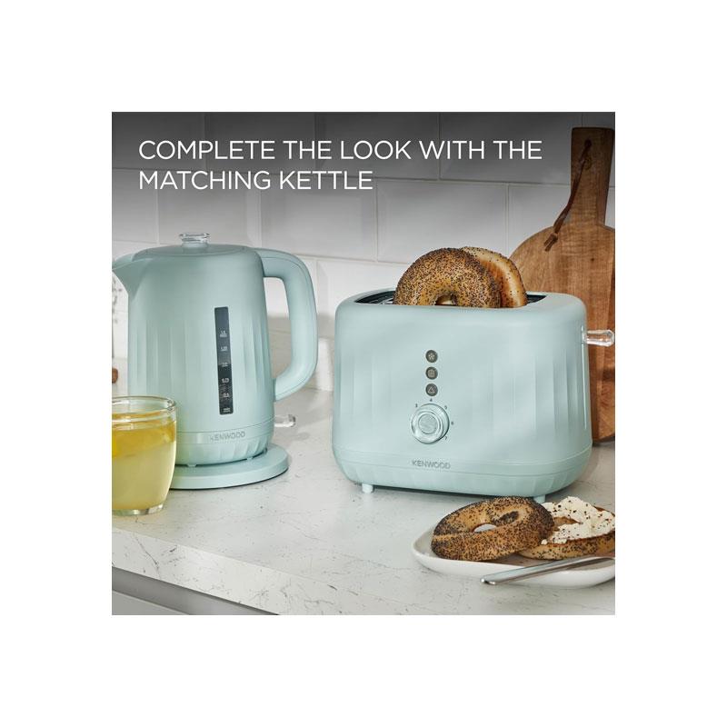 Kenwood Ripple 2 Slice Toaster With 7 Browning Settings Reheat Defrost Cancel Functions Pull Crumb Tray 850W Eggshell Blue