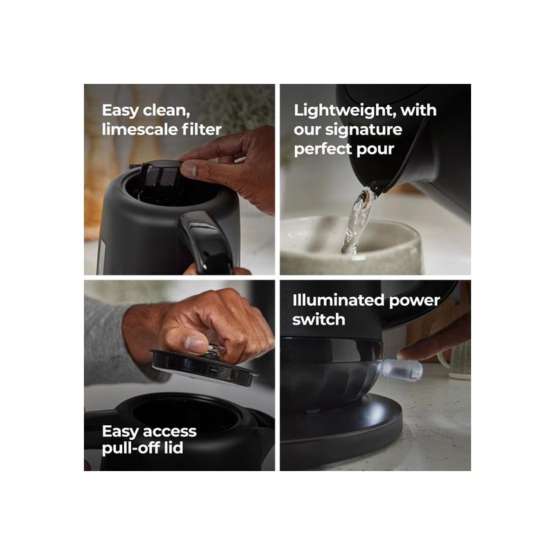 Kenwood Ripple Electric Jug Kettle 3000W 1.5 Litres Midnight Black