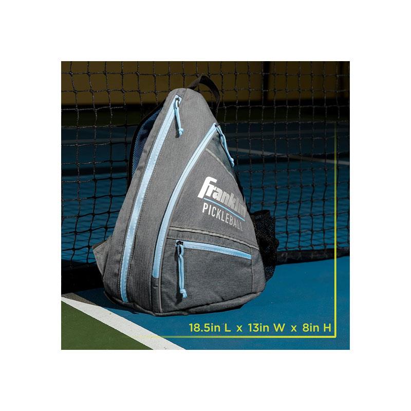 Franklin Sports Pickleball Sling Bag Backpack Holds Paddles Balls And Accessories Official US Open Bag Gray/Blue Secondary image