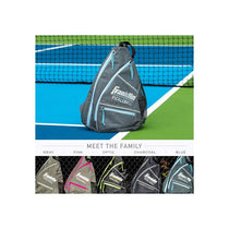 Franklin Sports Pickleball Sling Bag Backpack Holds Paddles Balls And Accessories Official US Open Bag Gray/Blue