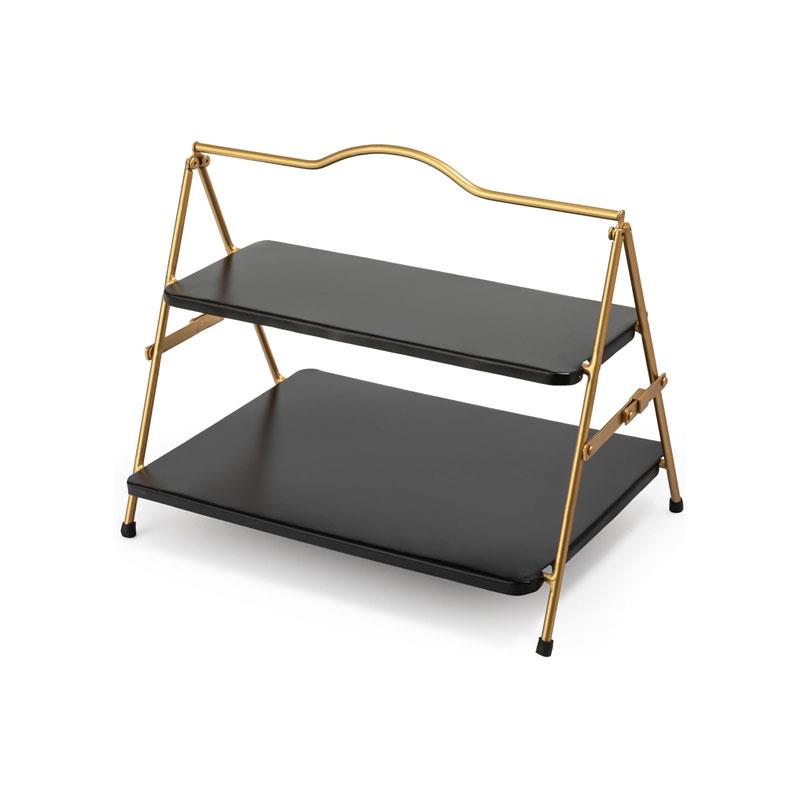 Artesa 2 Tier Metal Serving Stand 39.3 x 26cm Gold And Black Main image
