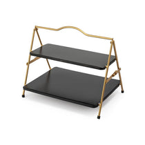 Artesa 2 Tier Metal Serving Stand 39.3 x 26cm Gold And Black