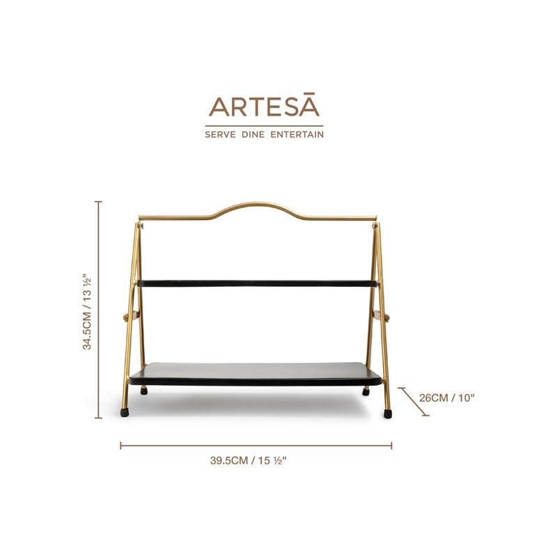 Artesa 2 Tier Metal Serving Stand 39.3 x 26cm Gold And Black Secondary image