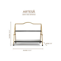 Artesa 2 Tier Metal Serving Stand 39.3 x 26cm Gold And Black