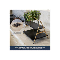 Artesa 2 Tier Metal Serving Stand 39.3 x 26cm Gold And Black