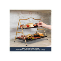 Artesa 2 Tier Metal Serving Stand 39.3 x 26cm Gold And Black