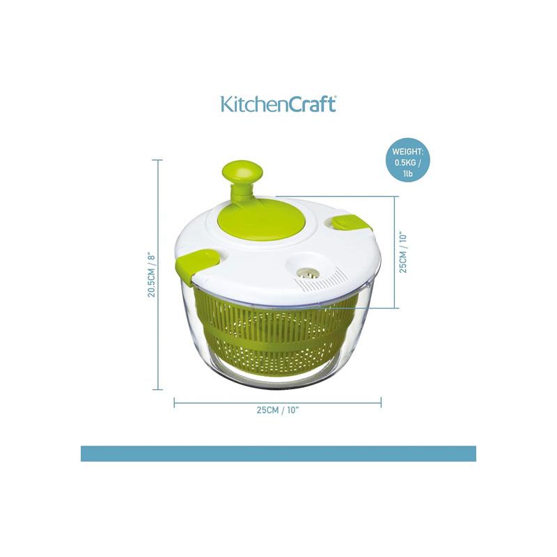 KitchenCraft Deluxe Salad Spinner And Dresser Plastic Large White/Green
