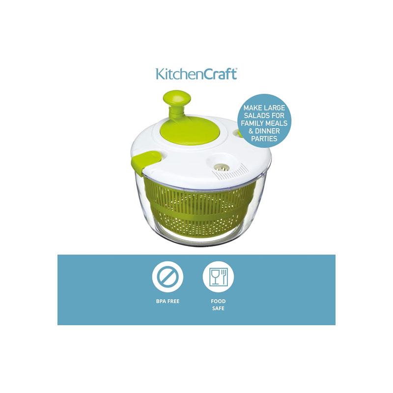 KitchenCraft Deluxe Salad Spinner And Dresser Plastic Large White/Green
