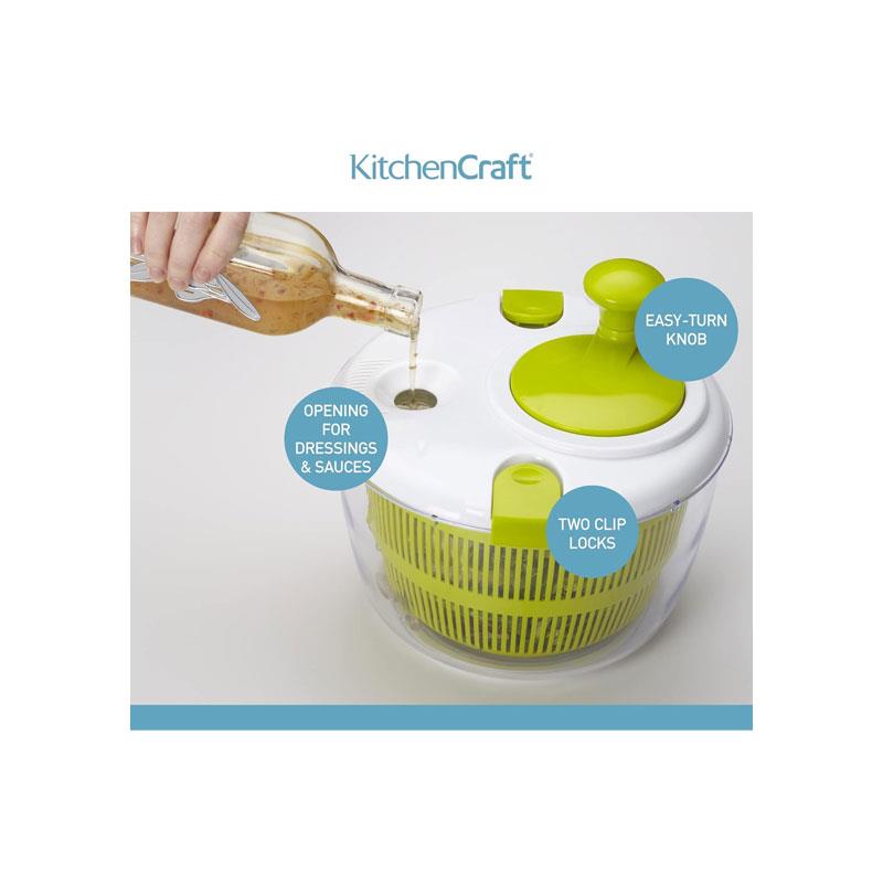 KitchenCraft Deluxe Salad Spinner And Dresser Plastic Large White/Green