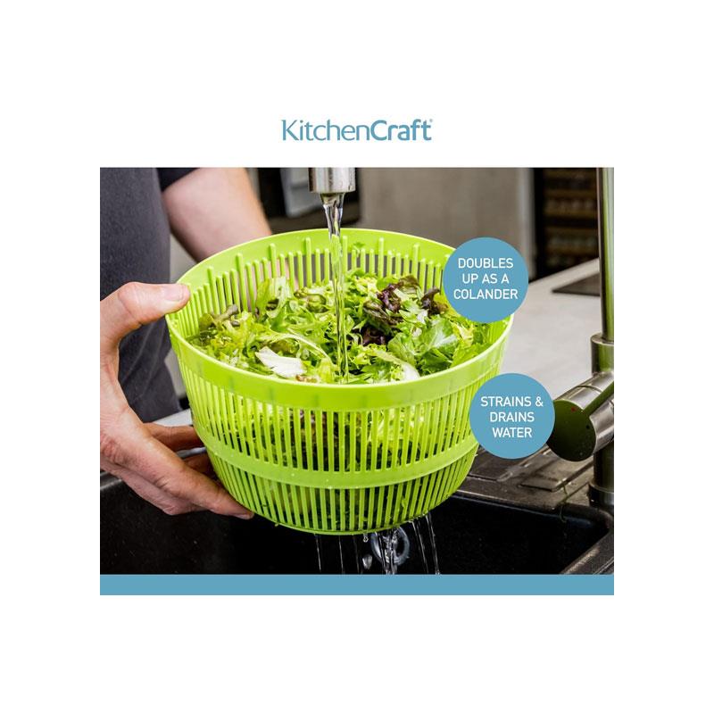 KitchenCraft Deluxe Salad Spinner And Dresser Plastic Large White/Green