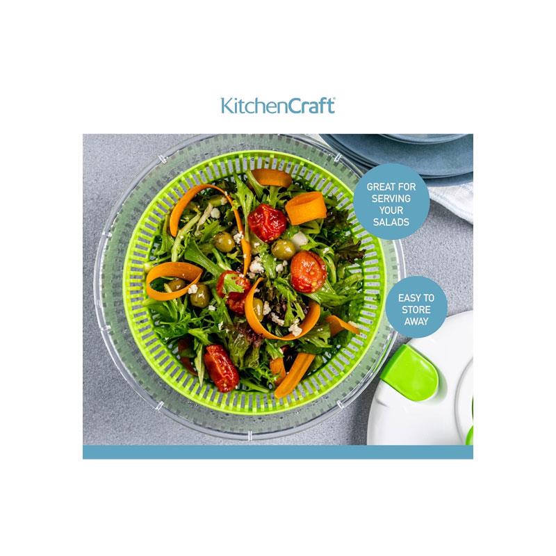 KitchenCraft Deluxe Salad Spinner And Dresser Plastic Large White/Green