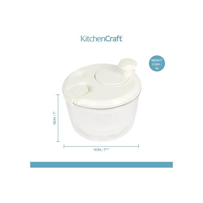 KitchenCraft Mini Salad Spinner And Dresser Plastic Small 19cm White Secondary image