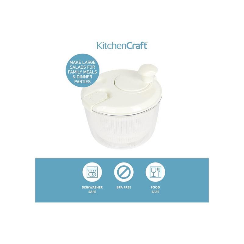 KitchenCraft Mini Salad Spinner And Dresser Plastic Small 19cm White