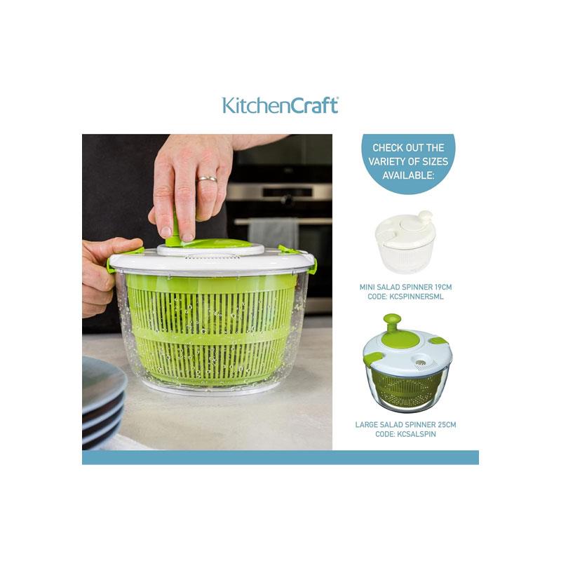 KitchenCraft Mini Salad Spinner And Dresser Plastic Small 19cm White