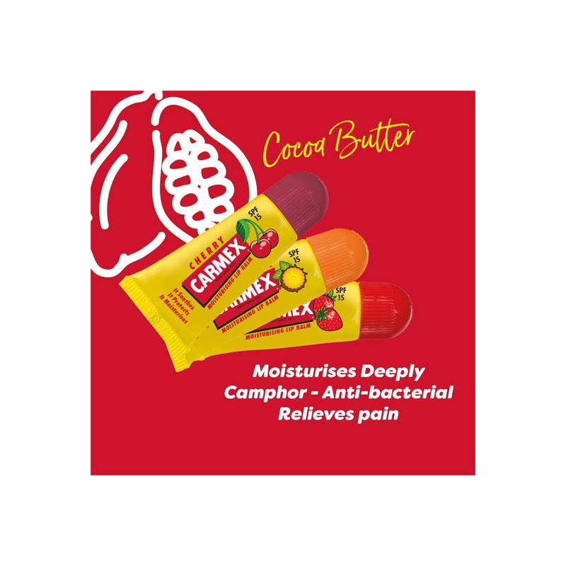 Carmex Minis Lip Balm Tube Set Cherry Strawberry And Pineapple Mint 3 Pack With SPF 15 For Sun Protection Hydrating Lip Care Tube