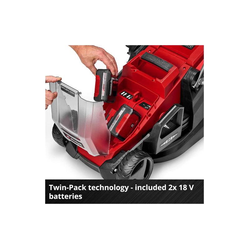 Einhell Cordless Lawn Mower Li 36V Power X Change 36cm Cutting Width 40L Grass Box with 2x4.0Ah Batteries & Dual Chargers