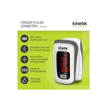 Kinetik Wellbeing Finger Pulse Oximeter Heart Rate Monitor Blood Oxygen Saturation Monitor Accurate Sats Pulse Heart-Rate White