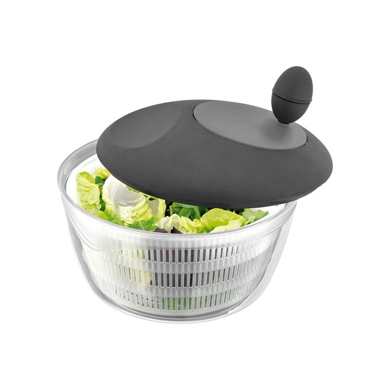 Judge Kitchen Salad Spinner Large Plastic Easy Spin Dryer Bowl Black And Grey Lid
