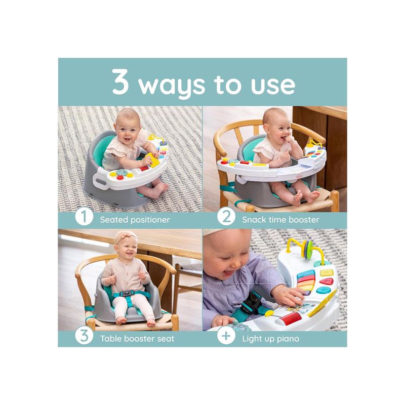 Infantino Music And Lights 3 in 1 Discovery Seat And Booster Baby Chair with Snack Tray and Activity Toys Multicolour