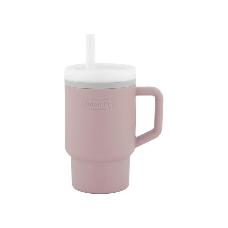 Infantino My First Tumbler Pirouette Pink 9oz Silicone Leak Resistant Straw Cup with Handle Main image