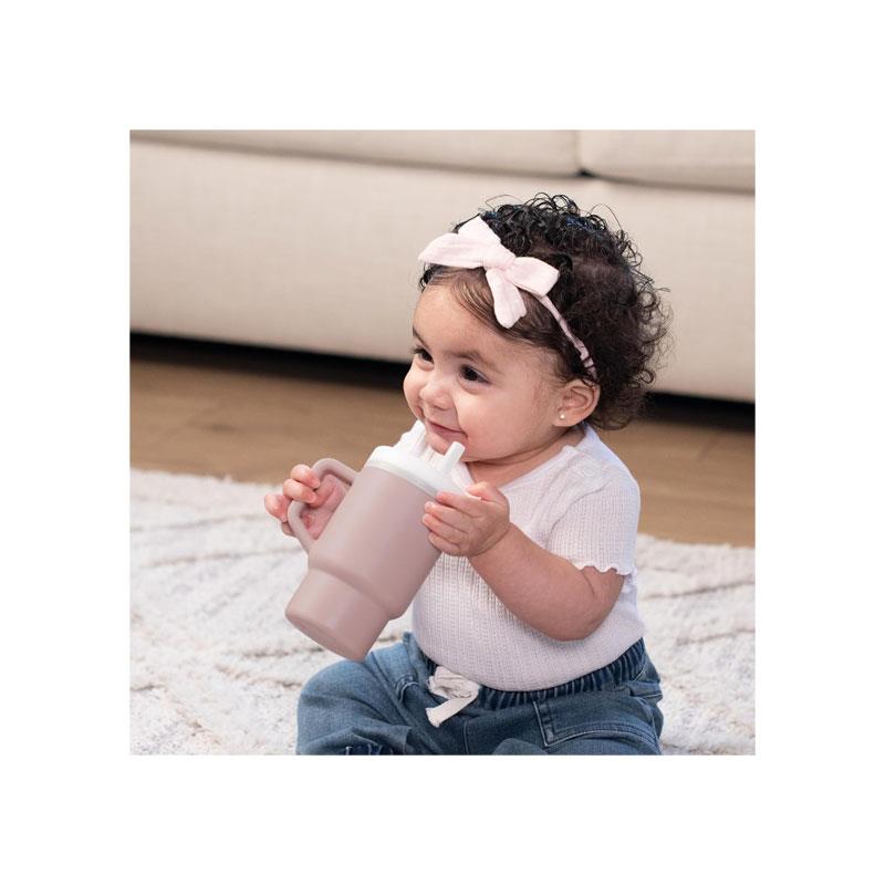 Infantino My First Tumbler Pirouette Pink 9oz Silicone Leak Resistant Straw Cup with Handle Secondary image