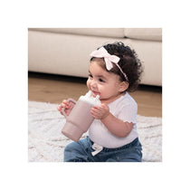 Infantino My First Tumbler Pirouette Pink 9oz Silicone Leak Resistant Straw Cup with Handle