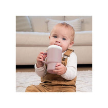 Infantino My First Tumbler Pirouette Pink 9oz Silicone Leak Resistant Straw Cup with Handle