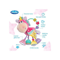 Playgro Unicorn Clip Clop Activity Rattle Nurturing Developmental Toy For 3+ Months Baby's First Rattles Pink