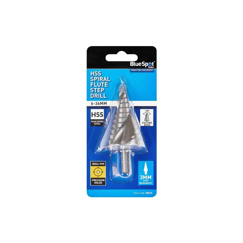 Blue Spot Tools HSS Spiral Flute Step Drill 6-36mm Silver Secondary image