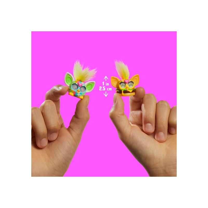 Furby Minis Collectible Figures 12-Pack With Changing Eyes And Hair Tufts Tiny 2.5cm Toys Kids Party Bag Fillers Multicolour