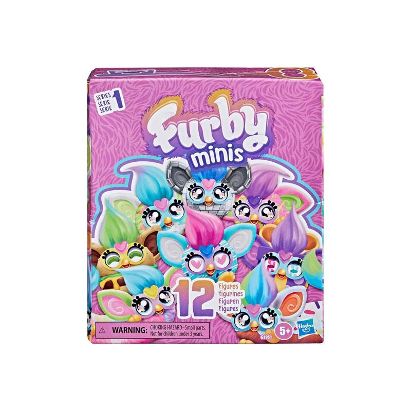 Furby Minis Collectible Figures 12-Pack With Changing Eyes And Hair Tufts Tiny 2.5cm Toys Kids Party Bag Fillers Multicolour