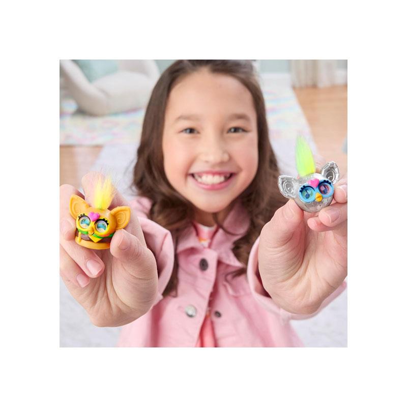 Furby Minis Collectible Figures 12-Pack With Changing Eyes And Hair Tufts Tiny 2.5cm Toys Kids Party Bag Fillers Multicolour