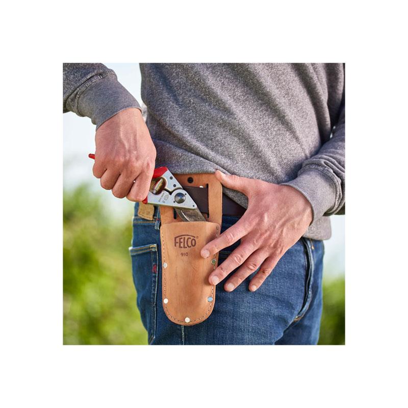 Felco 910 Leather Holster Genuine Leather Heavy Duty Stitching For All Felco Secateurs Belt Loop And Pocket Clip Garden Tools Brown Secondary image