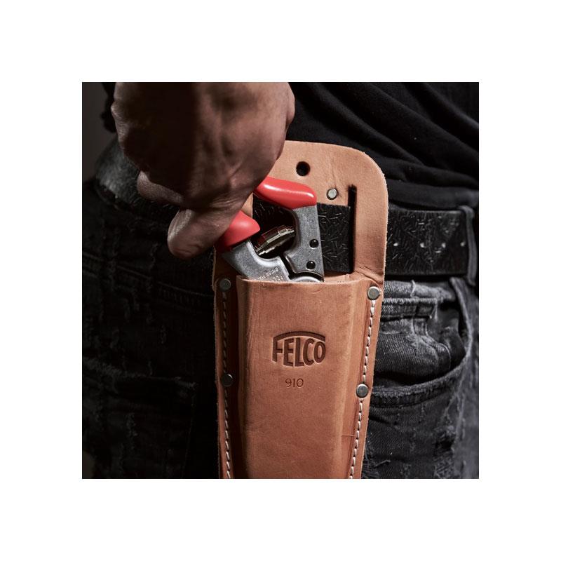 Felco 910 Leather Holster Genuine Leather Heavy Duty Stitching For All Felco Secateurs Belt Loop And Pocket Clip Garden Tools Brown