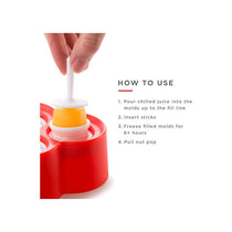 Zoku Mini Ice Pop Moulds 9 Mini Pops With 9 Sticks And Drip-Guards Red