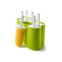 Zoku Premium Classic Ice Pop Moulds 6 Easy-Release 90ml Popsicle Molds With Sticks And Drip-Guards Green
