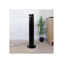 Igenix 29 Inch Tower Fan With 3 Speed Settings Oscillation Function 7.5 Hour Timer Remote Control 45W Black