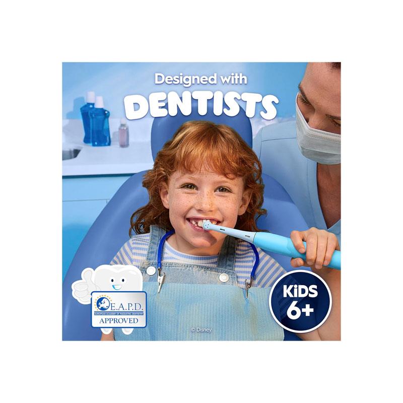 Oral-B iO Kids Disney Stitch Electric Toothbrush 1 Toothbrush Head 1 Travel Case 3 Modes With Kid-Friendly Sensitive Mode Ages 6+ Light Blue