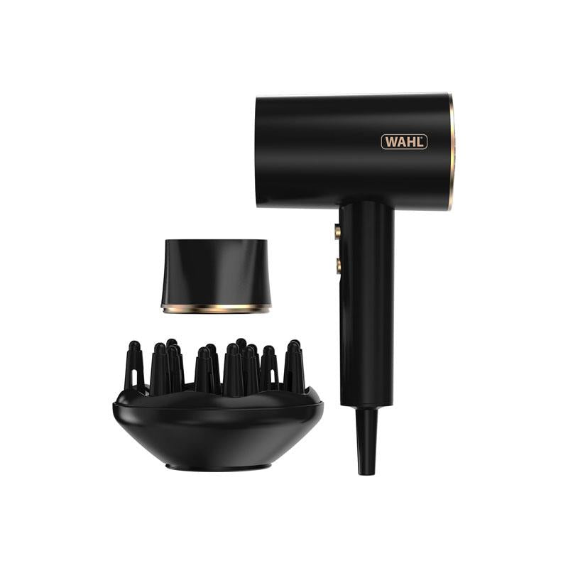 Wahl Ionic Flow Hairdryer Professional Drying Frizz-Free Cold Shot Heat Concentrating Diffuser Styling Compact Travel Powerful Fast Speed 2100W Black Main image
