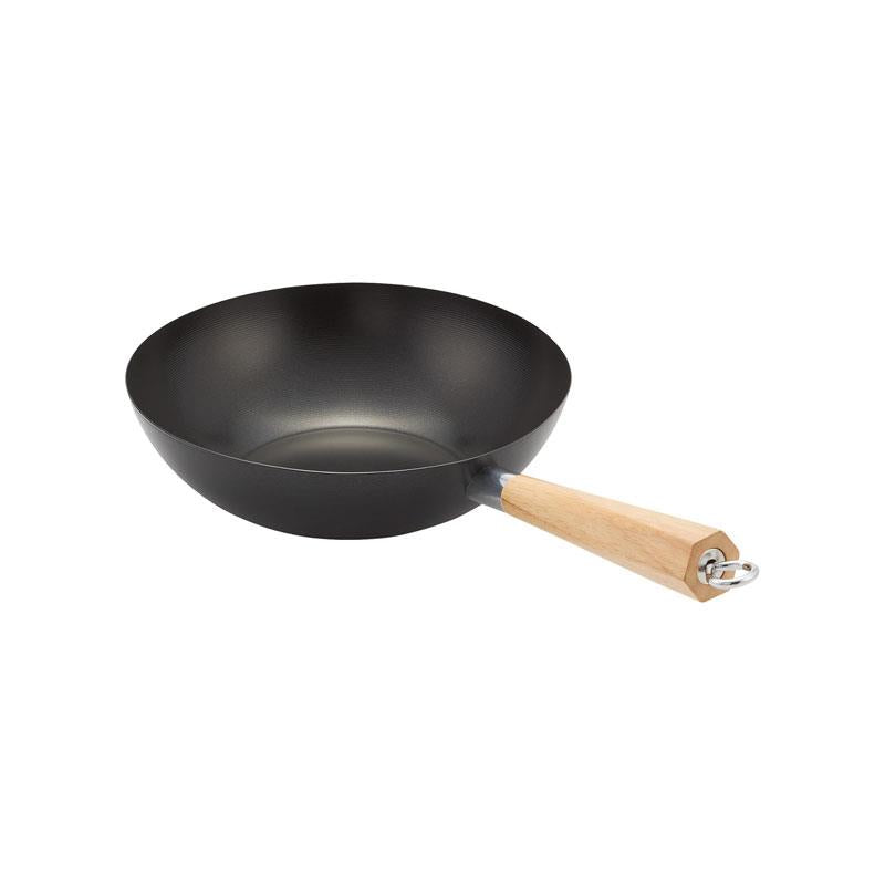 Judge Essentials Stir Fry Wok 26cm Non Stick Carbon Steel Stay Cool Wooden Handle Black Main image