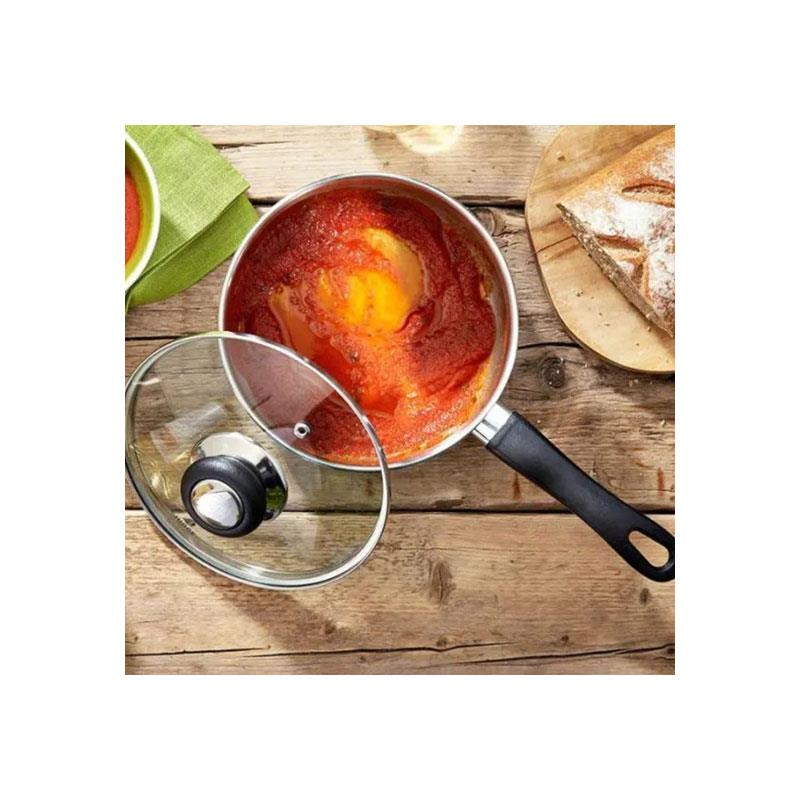 Judge Vista Saucepans 16cm 18cm And 20cm Set of 3 Stainless Steel Shatterproof Vented Glass Lids Silver Secondary image