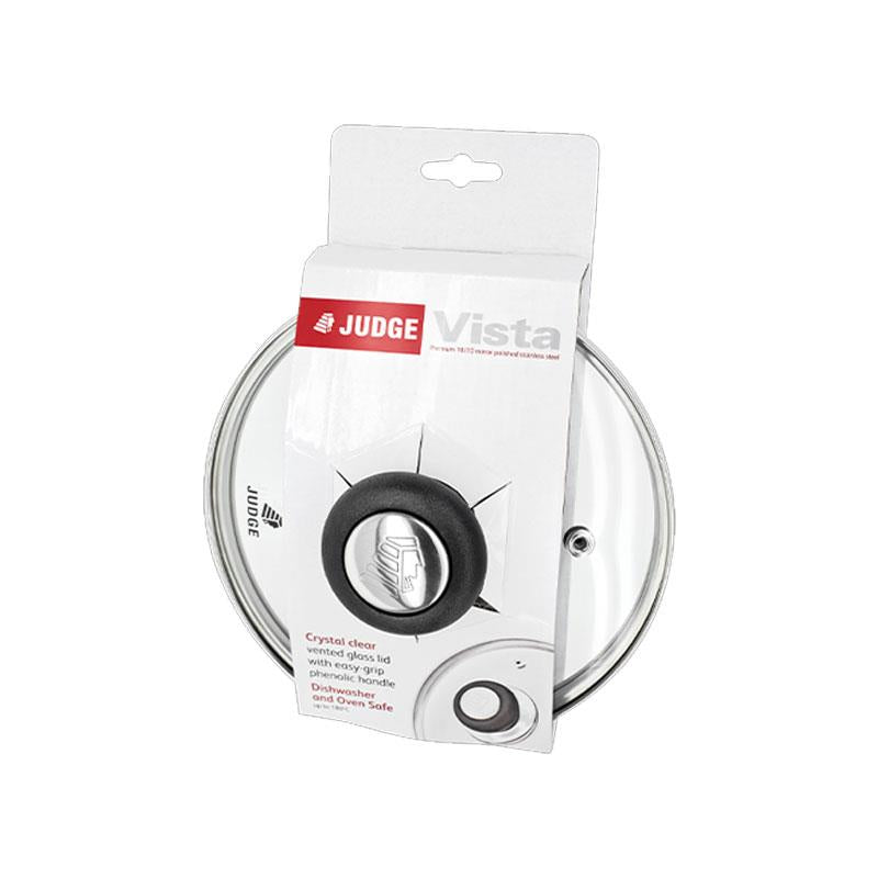 Judge Vista Universal Vented Glass Lid 30cm Stainless Steel Rim And Steam Vent Cookware Glass Lid Silver Main image