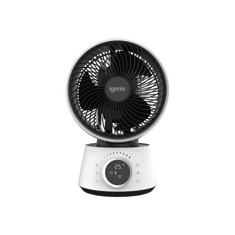 Igenix 9 Inch Digital Air Circulator Turbo Fan 32 Wind Speed Settings 12 Hour Timer LED Display Remote Control White