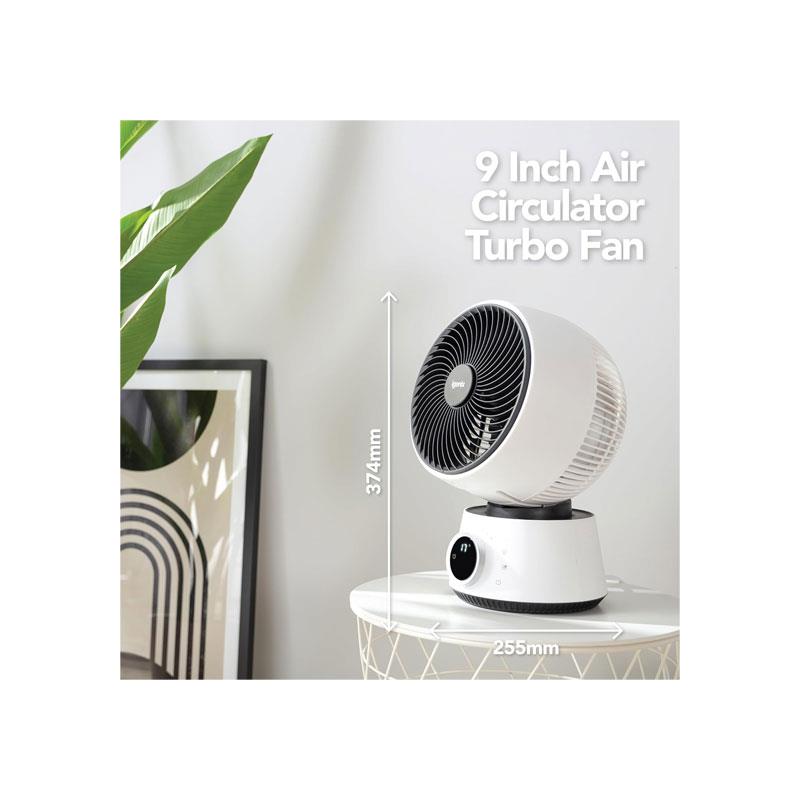 Igenix 9 Inch Digital Air Circulator Turbo Fan 32 Wind Speed Settings 12 Hour Timer LED Display Remote Control White