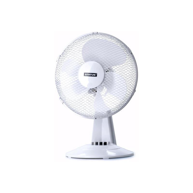 Status 12 Inch Desktop Fan With 3 Speed Settings Oscillating 35W White