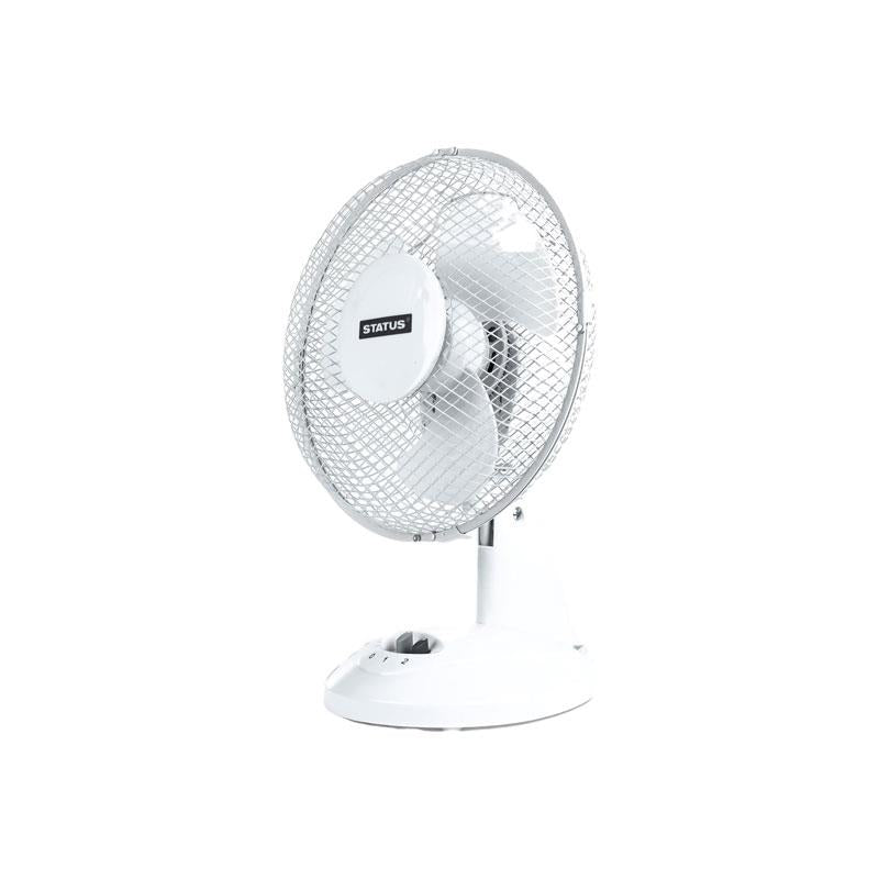 Status 9 Inch Oscillating Desk Fan With 2 Speed Settings Portable Cooling Fan 16W White Main image